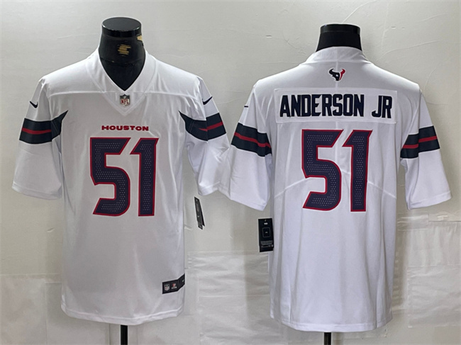 Men's Houston Texans #51 Will Anderson Jr. White Vapor Untouchable Stitched Football Jersey Men's Houston Texans #51 Will Anderson Jr. White Vapor Untouchable Stitched Football Jersey